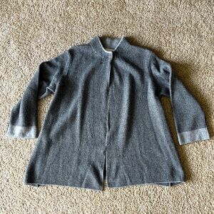 Benedetta‎ B Womens Large Cardigan Knit Sweater Made in Italy Wool Cashmere Gray